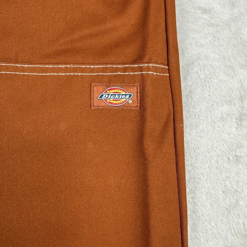 Dickies Sawyerville Pants Women 8 Rust Orange Twill Wide Leg Workwear Utility